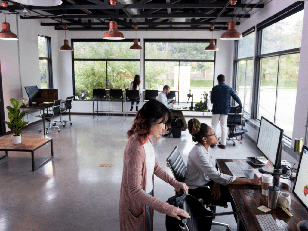 Open Office setting with people working on computers