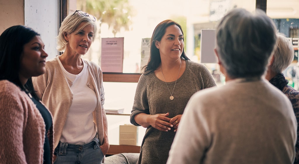 A group of women discussing.