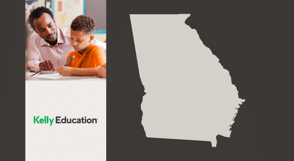 map of Georgia. How to become a substitute teacher in Georgia.